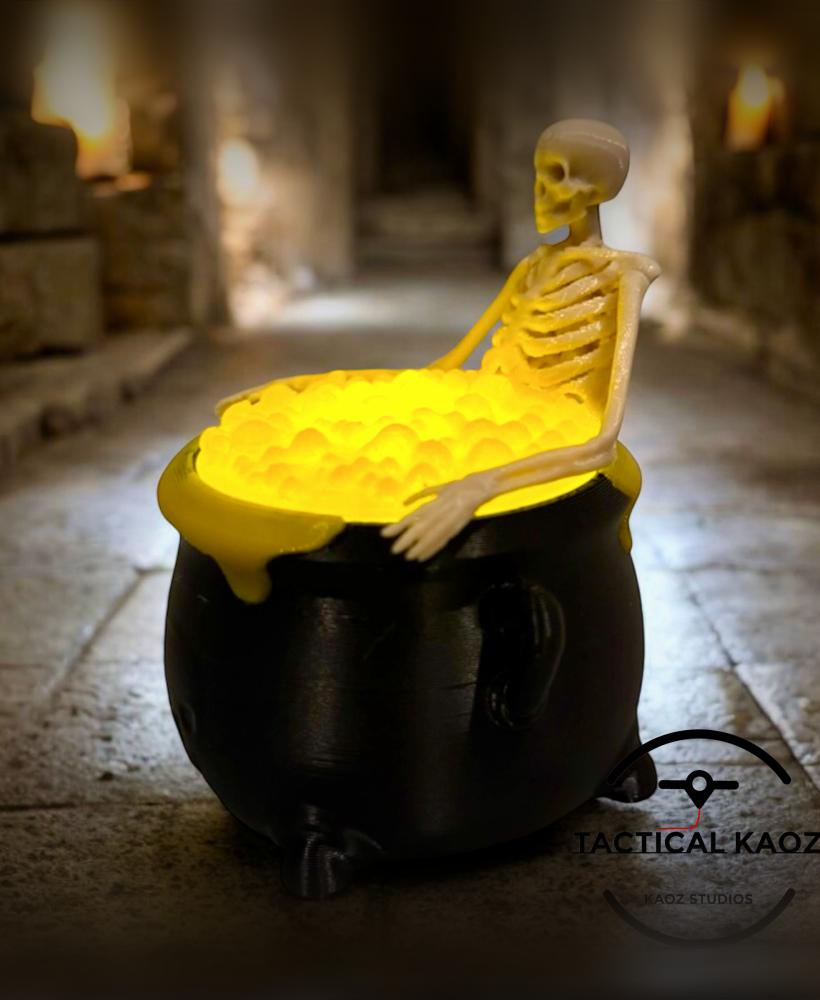 Rest in Brew Witches Cauldron - Skeleton Spa - Tea Light Halloween Decor  3d model