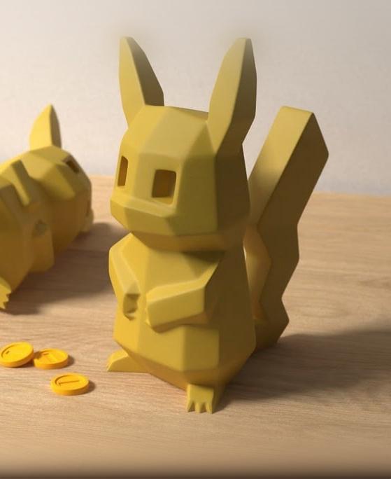 Low-poly Pikachu - Piggy Bank 3d model