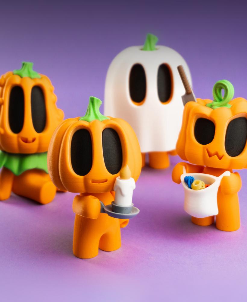 Blob Pumpkins - Mini Modular Articulated Art Toy 3d model