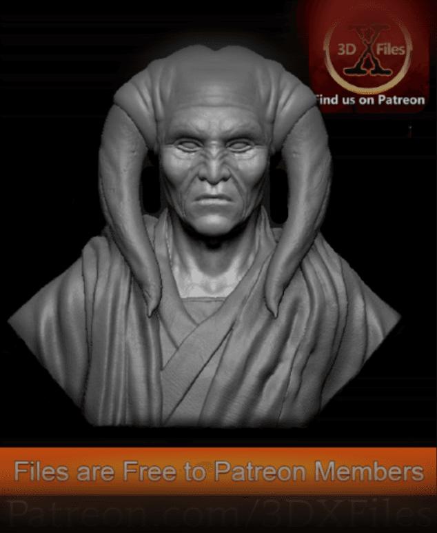 Saesee-Tiin - Jedi Life Size - Statue Bust 3d model