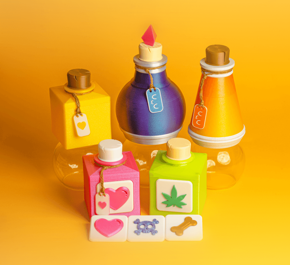 Potion Bottle Stash Container Collection - Magnetic 3d model