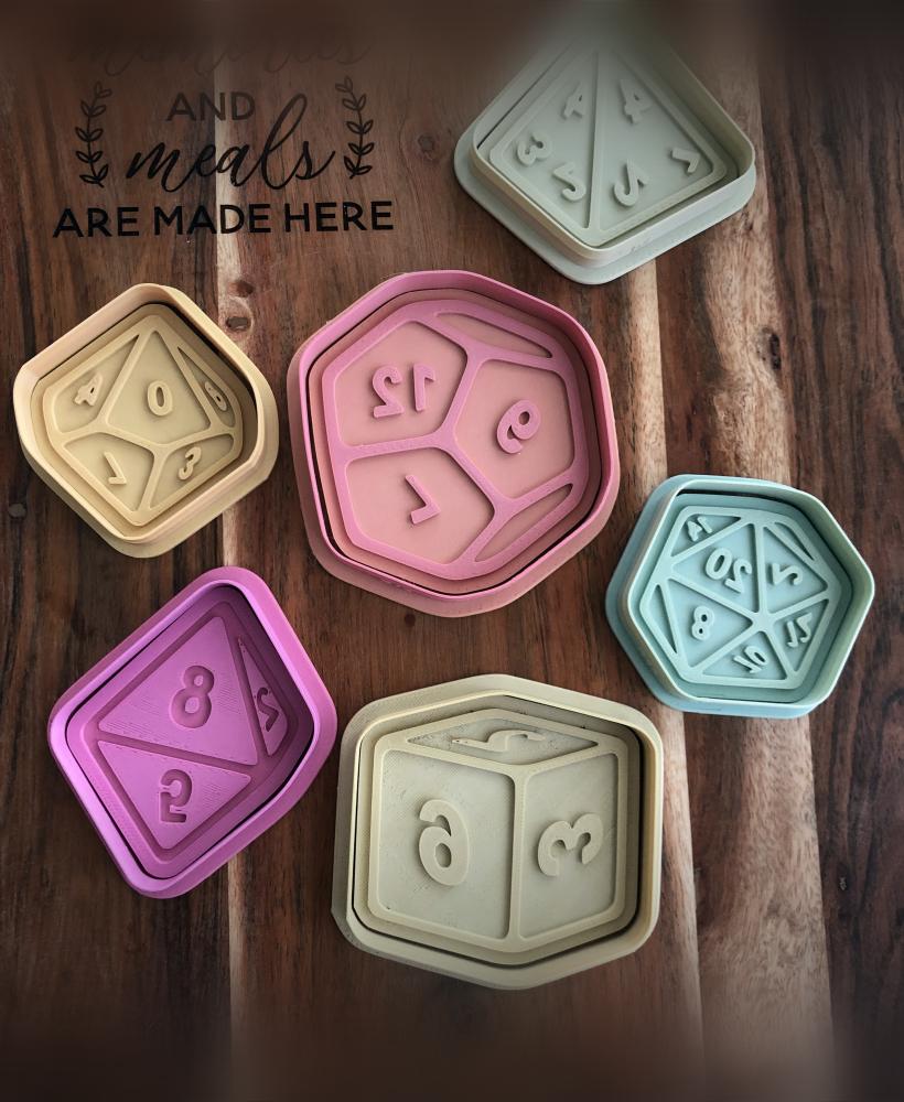 Polyhedral Dice Cookie Cutters and Stamps 3d model