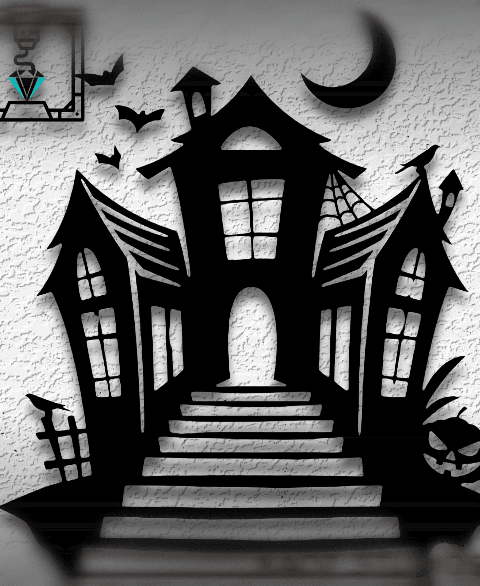 haunted house wall art halloween wall decor ghost town decoration 3d model