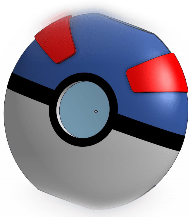 Great Ball Pokeball / Pokémon Go Plus + Protective Case 3d model