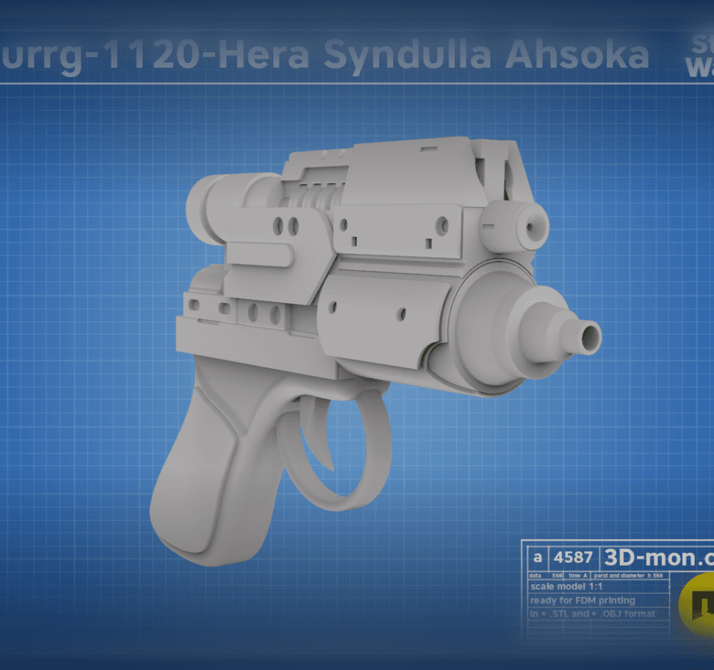 Hera Syndulla blaster – Ahsoka version 3d model