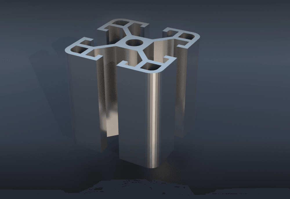 4040 profile object with exact dimensions 3d model