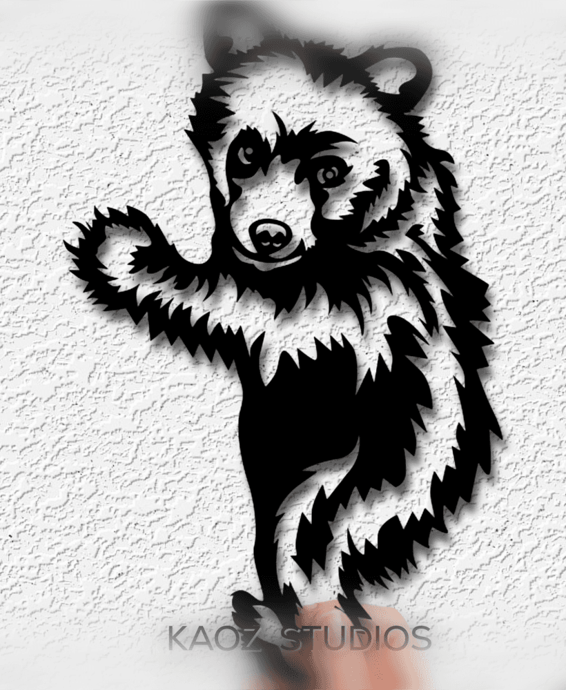 climbing bear wall art cub wall decor nature wildlife decoration 3d model