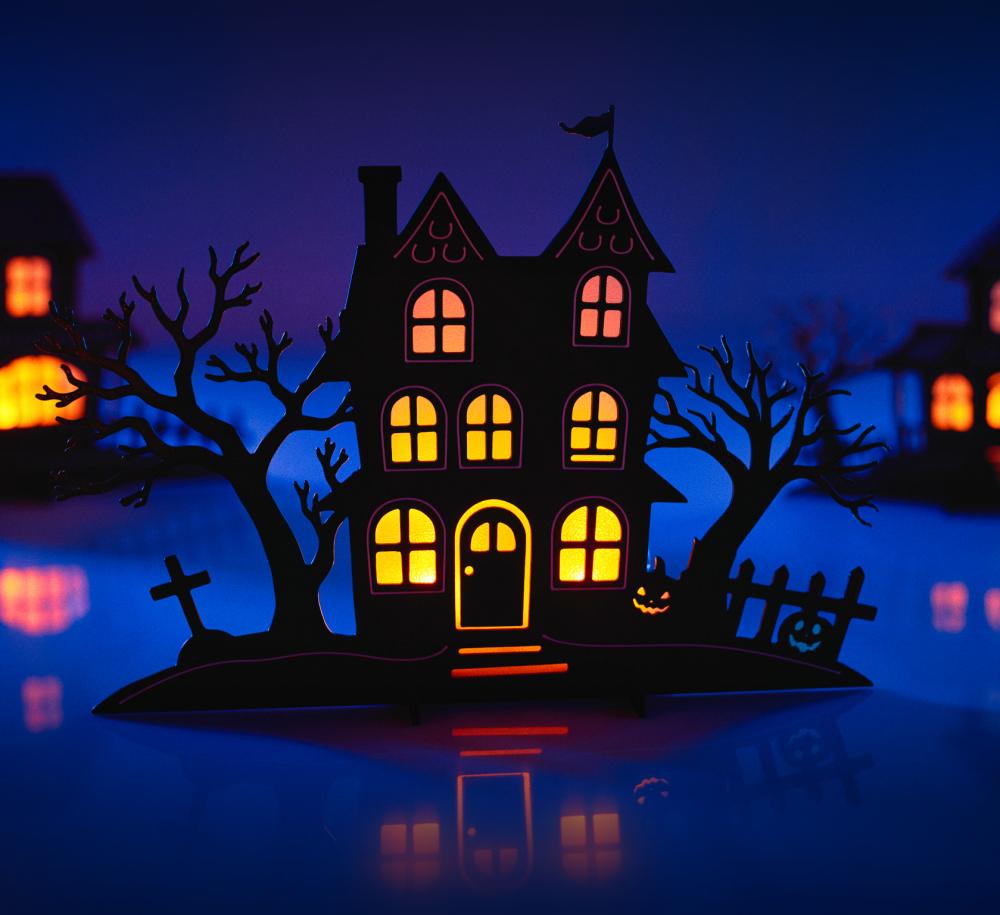 4x Halloween House Tea Light Set 3d model