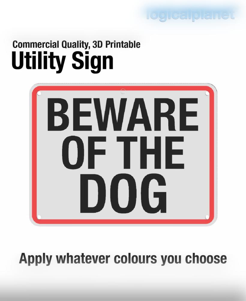 BEWARE OF THE DOG- Sign 3d model