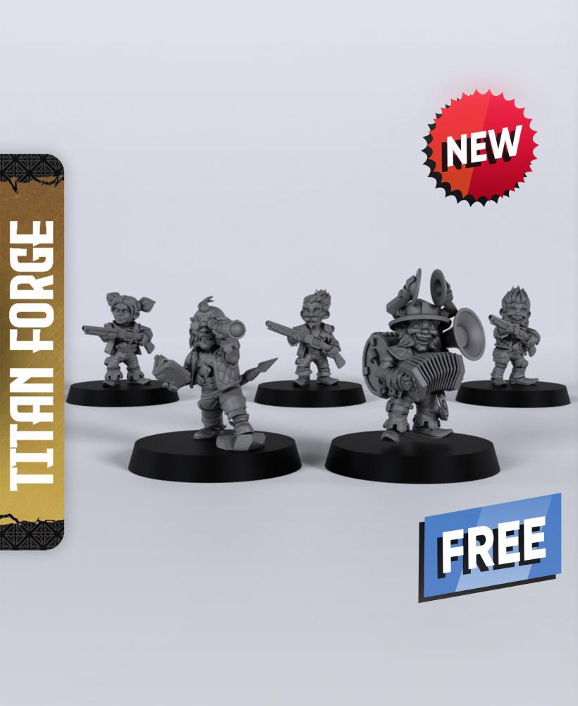 Gnome Infantry - With Free Dragon Warhammer - 5e DnD Inspired for RPG and Wargamers 3d model