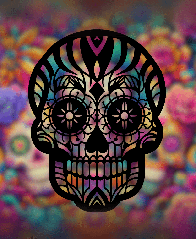 Sugar Skull 3 - 2D Geometric Wall Art 3d model