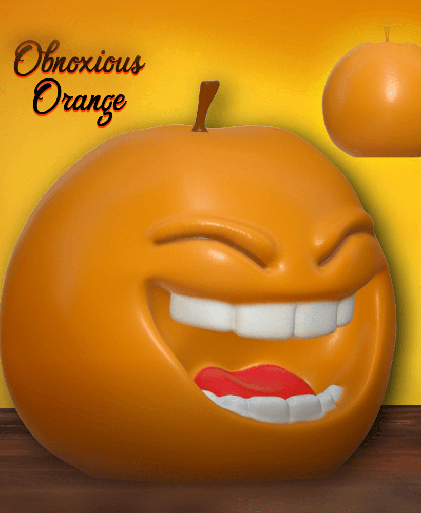 Obnoxious Orange Figurine Funny Fruit Decor 3d model