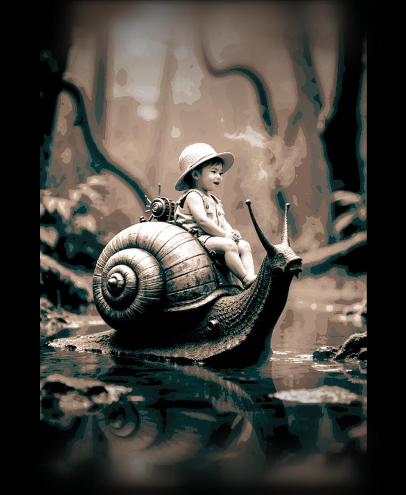 What if you could ride a snail?  Fantasy worlds Hueforge Art 3d model