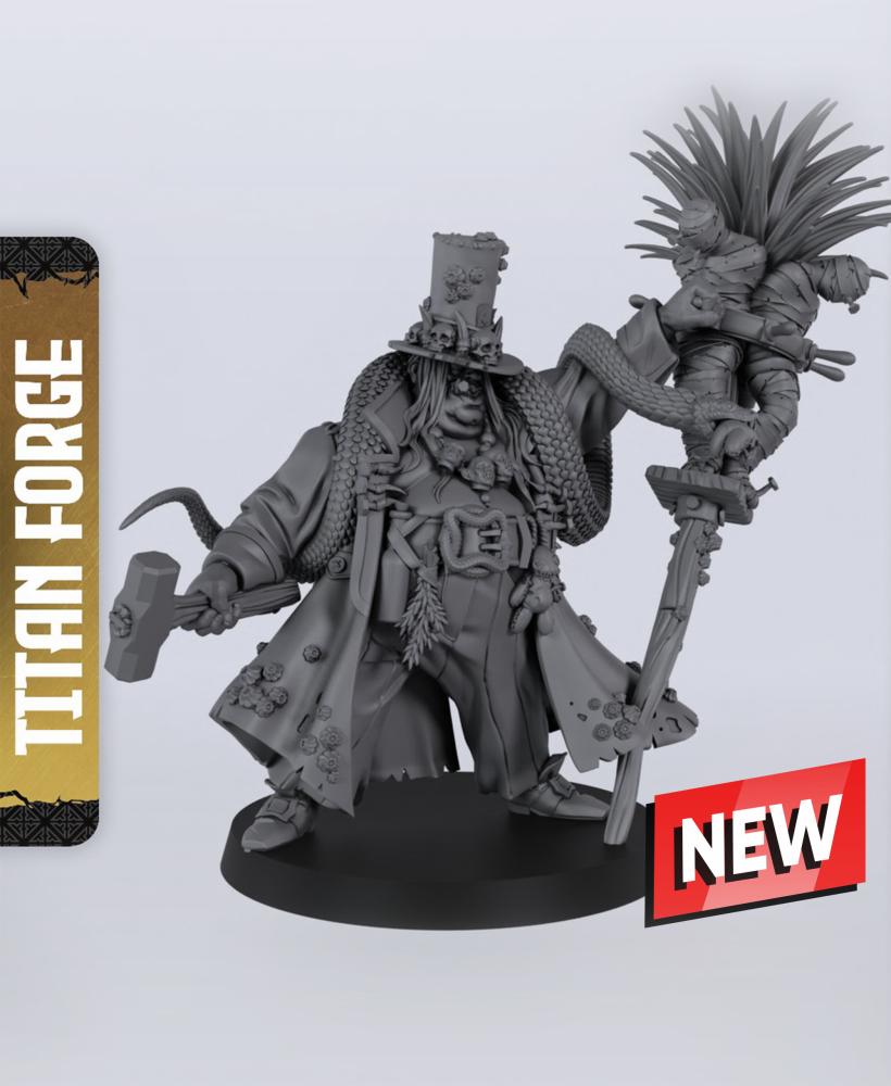 Ogre Voodoo Doctor - With Free Dragon Warhammer - 5e DnD Inspired for RPG and Wargamers 3d model