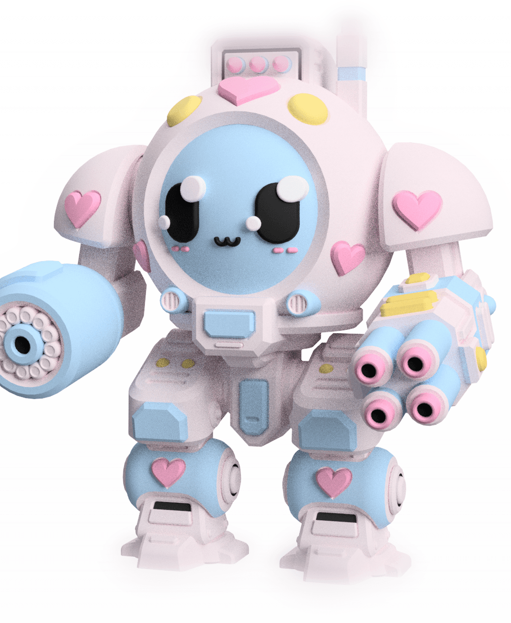 UWU Strike Force Heartbreaker Cute Sci-Fi Heart-Themed Mech Miniature for Tabletop Wargames | Royal 3d model