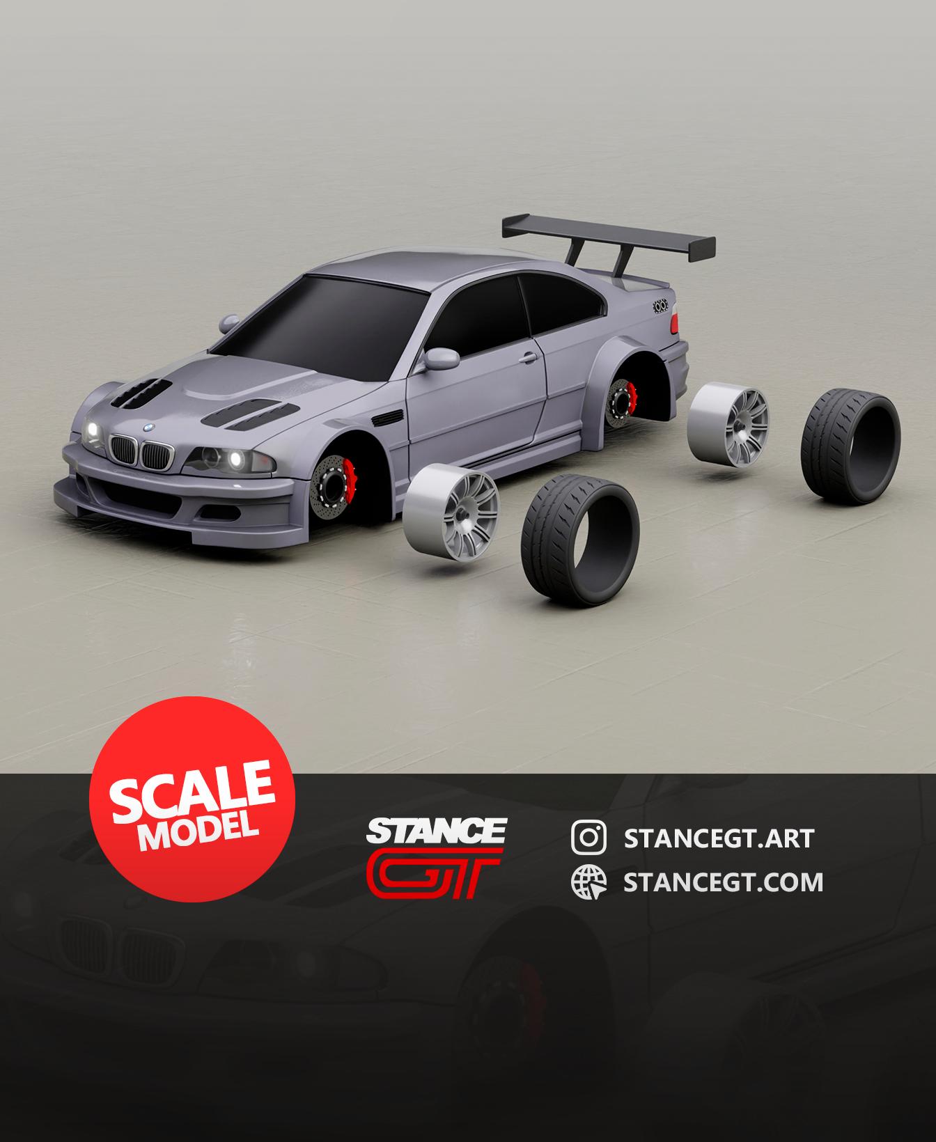 BMW M3 GTR e46 | SCALED 1/64 | Model kit car 3d model