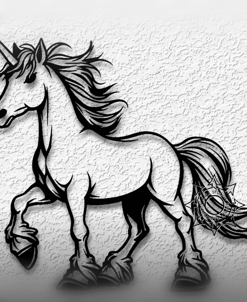 unicorn wall art magical horse fancy decor 3d model