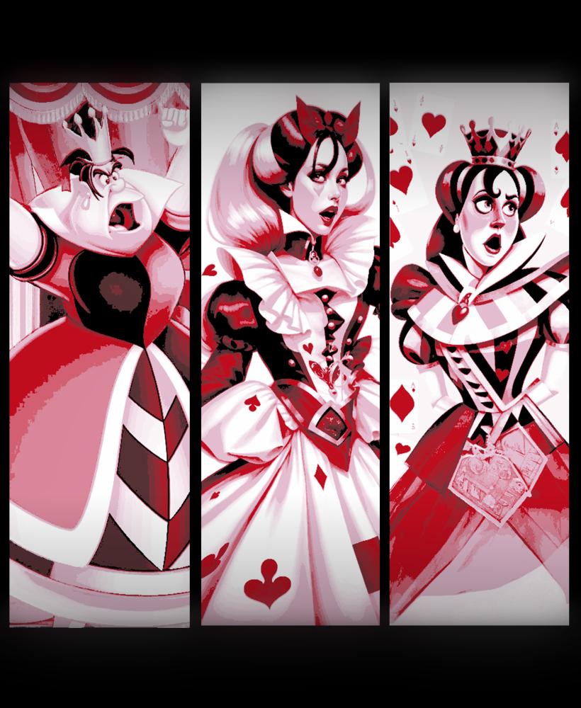 Fanart Set of Bookmarks - The evil villain Queen of Hearts from Alice in Wonderland 3d model