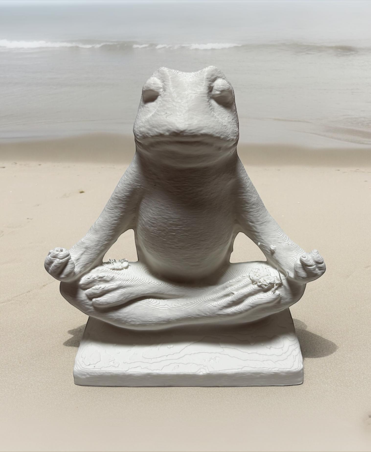 Frog doing meditation sculpture 3d model