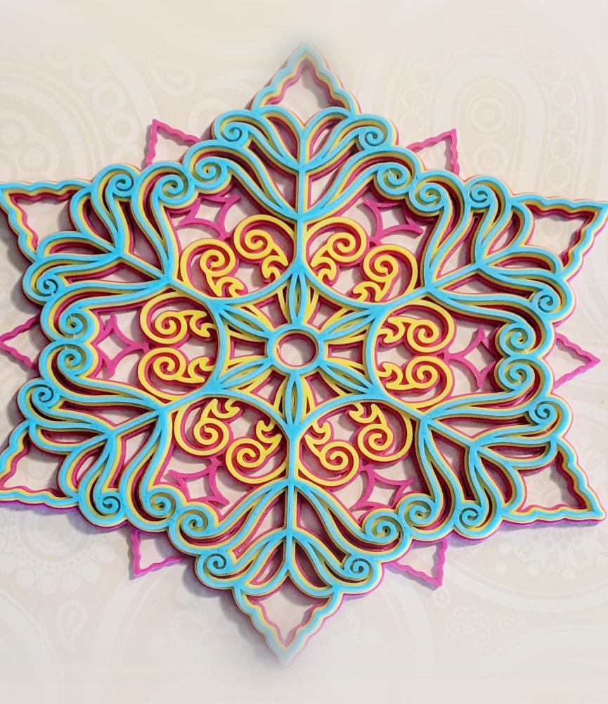 Spring Colorful Layered Mandala 3d model