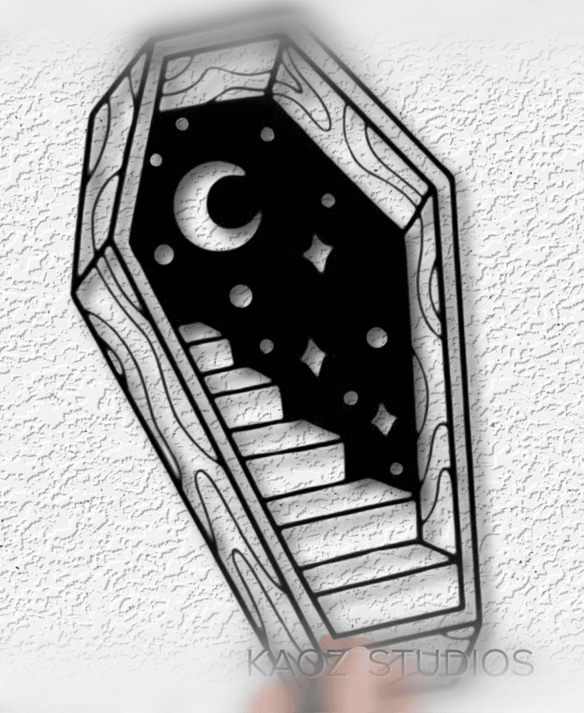 stairway to heaven wall art coffin decor halloween decoration 3d model