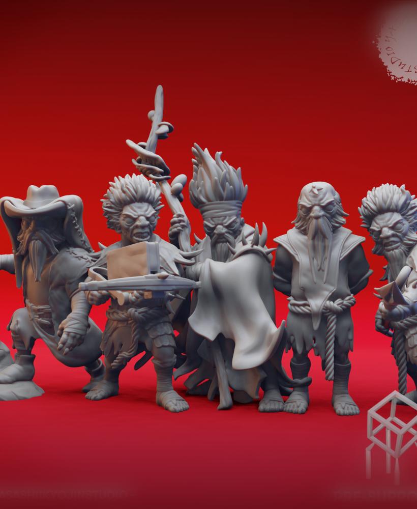 Band of Derro - Tabletop Miniatures (Pre-Supported) 3d model