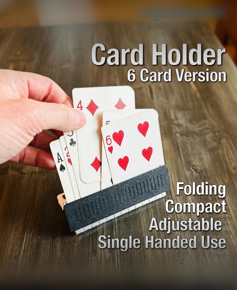 Playing Card Holder (6 card version) 3d model