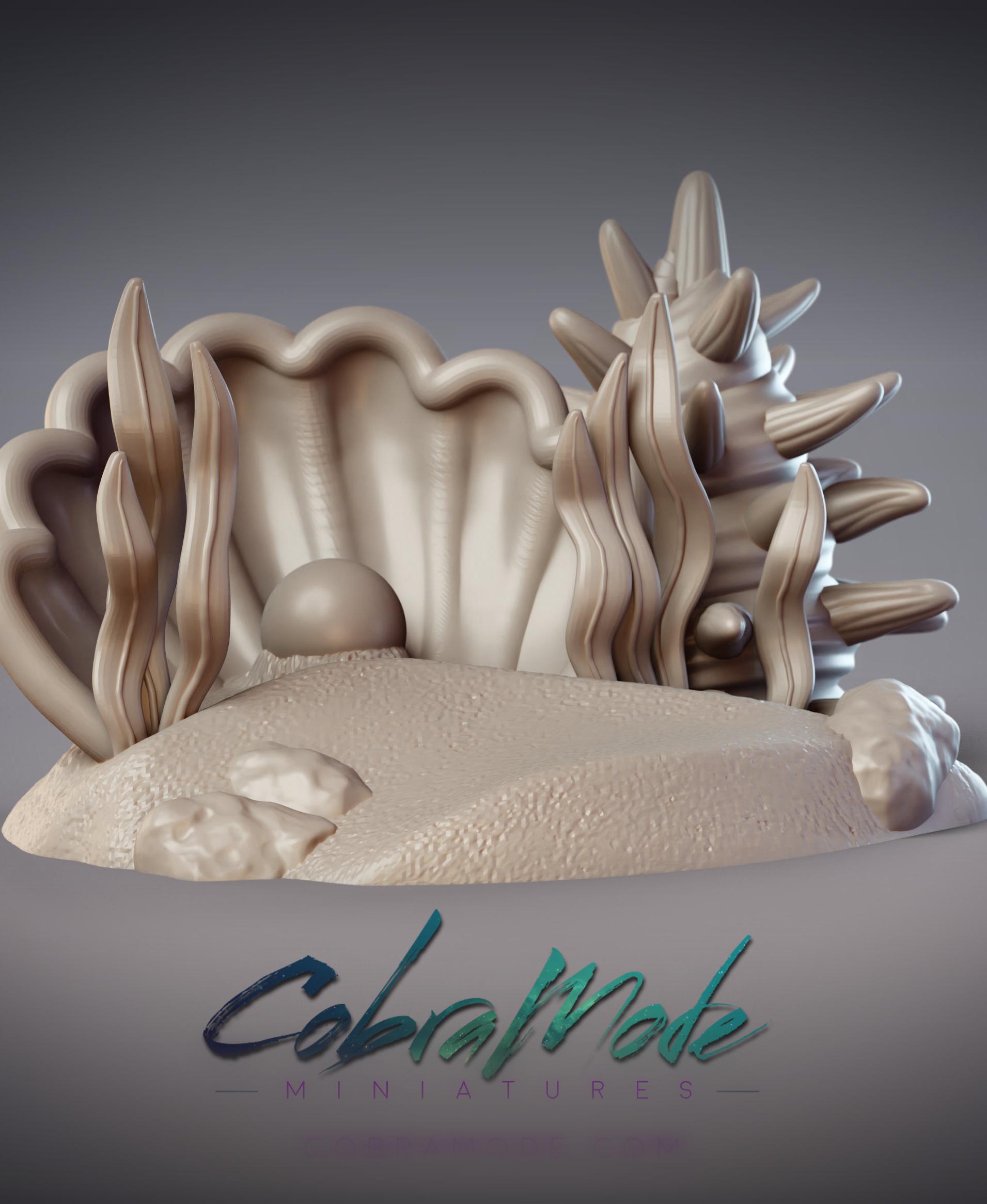 Seashells Scatter Terrain (Pre-supported) 3d model