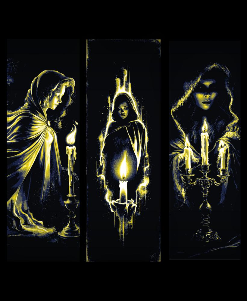 Life by candlelight - Women walking in darkness - Set of bookmarks 3d model