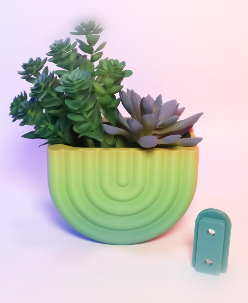 Wall Mounted Rainbow Planter 3d model