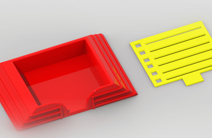 Sticky Note Holder With Template For Check Boxes 3d model