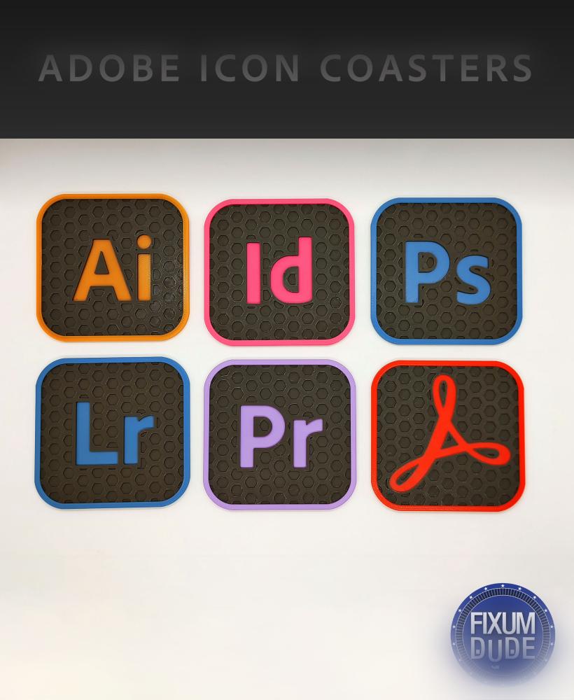 Adobe Creative Cloud Icon Coasters 3d model