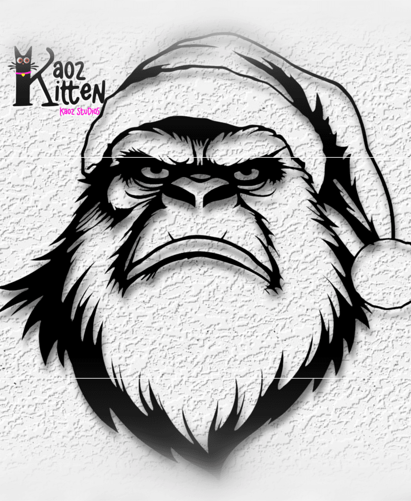 Christmas Sasquatch wall decor xmas Big Foot decoration 3d model