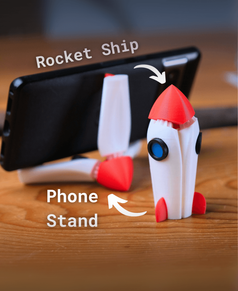 Rocket Ship Phone Stand 3d model