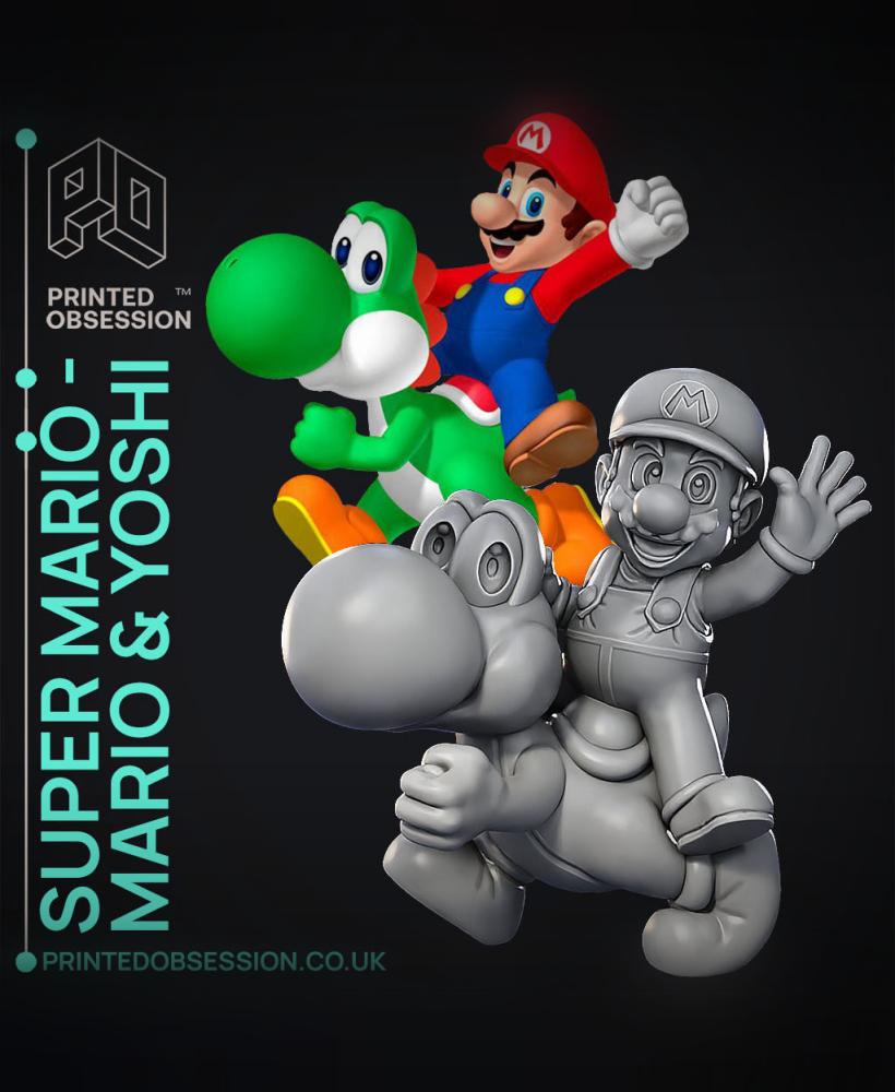 Mario and Yoshi - Super Mario Bros - Fan Art 3d model