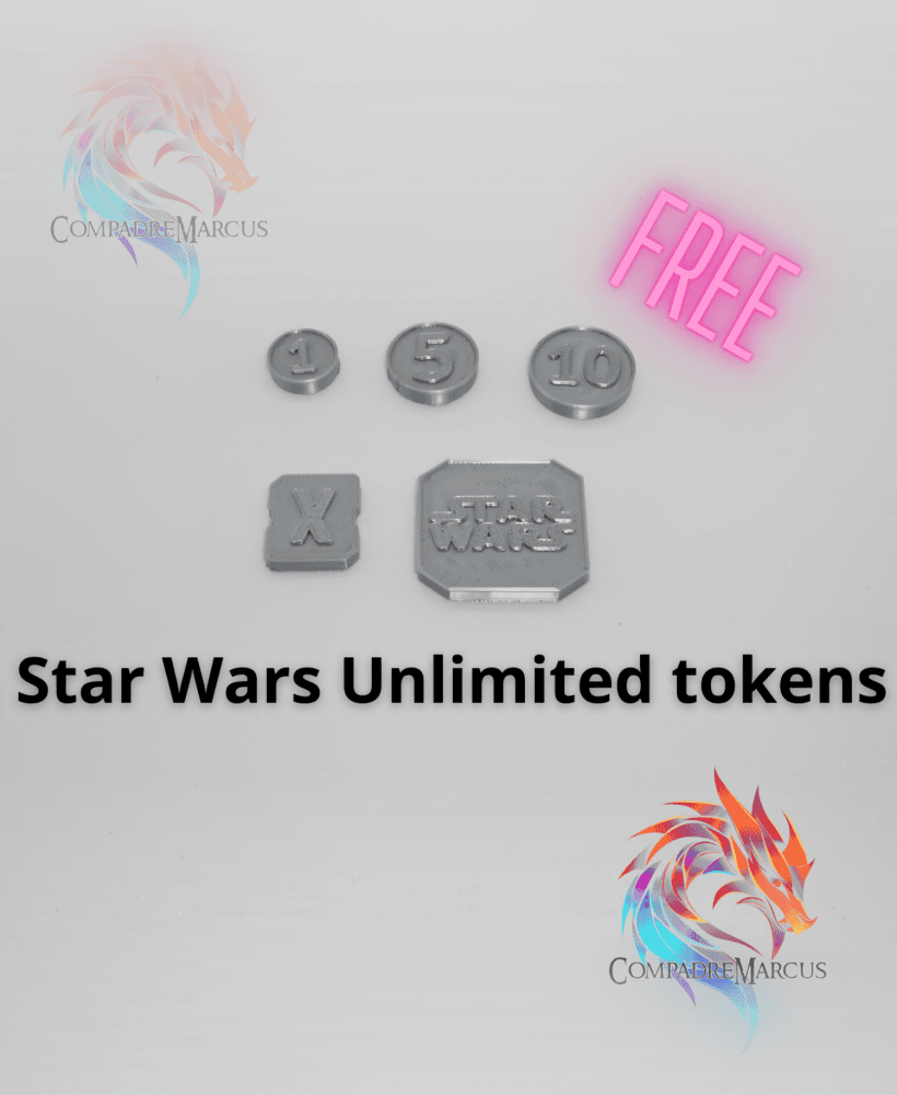 Star Wars Unlimited Tokens Set / No supports 3d model