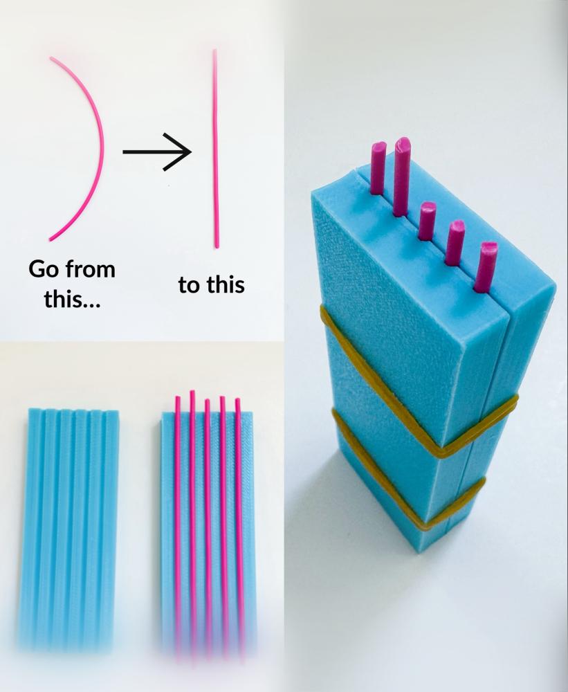 Filament Straightening Block (Used to Straighten Unprinted Filament) 3d model