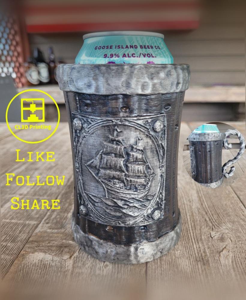 The Seafarer - Riveted- with Wrought Iron Handle Can Koozie 3d model