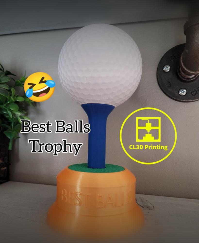 Best Balls Golf Trophy 3d model