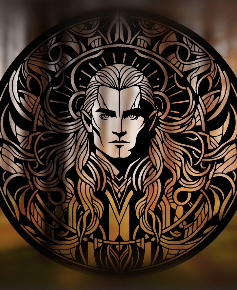 Legolas Mandala Art – 2D Geometric Wall Art (Stained Glass Style) 3d model