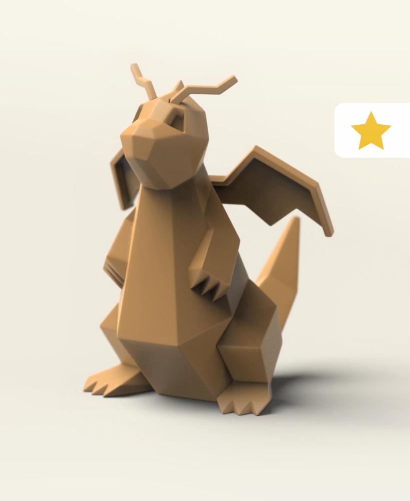 Low-poly Dragonite 3d model