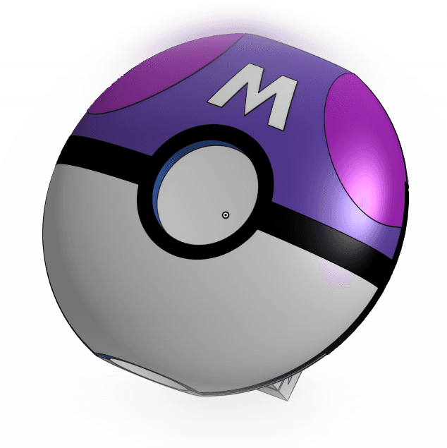 Master Ball Pokeball / Pokémon Go Plus + Protective Case 3d model