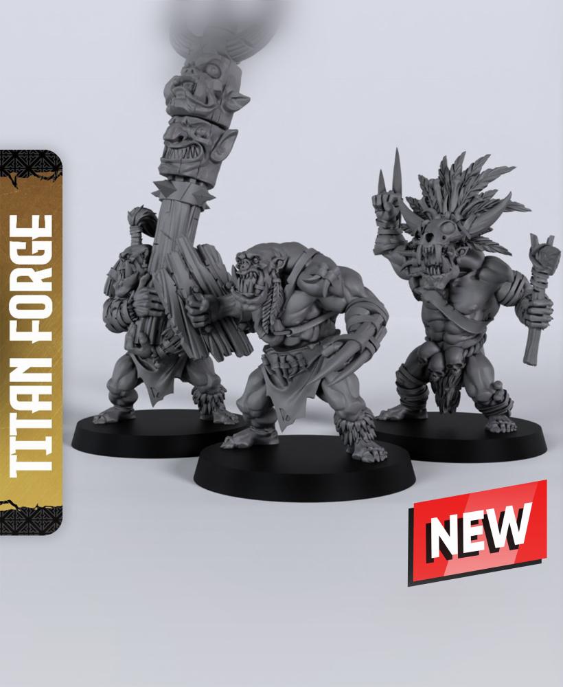 Wild Orcs 1H - With Free Dragon Warhammer - 5e DnD Inspired for RPG and Wargamers 3d model