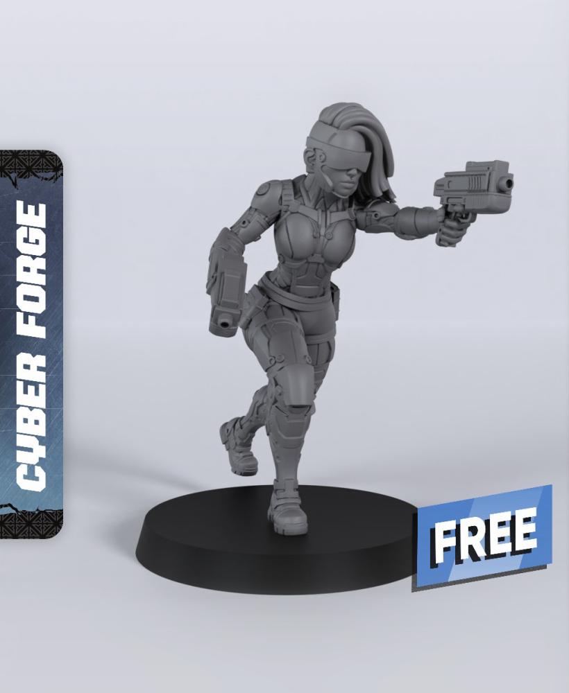 Janet Jet - With Free Cyberpunk Warhammer - 40k Sci-Fi Gift Ideas for RPG and Wargamers 3d model