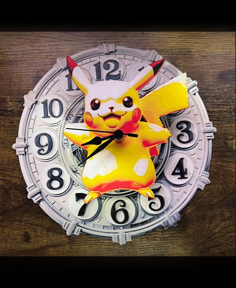 Double 3D Pokémon Pikachu Star Wall Clock and clockface - FanArt 3d model