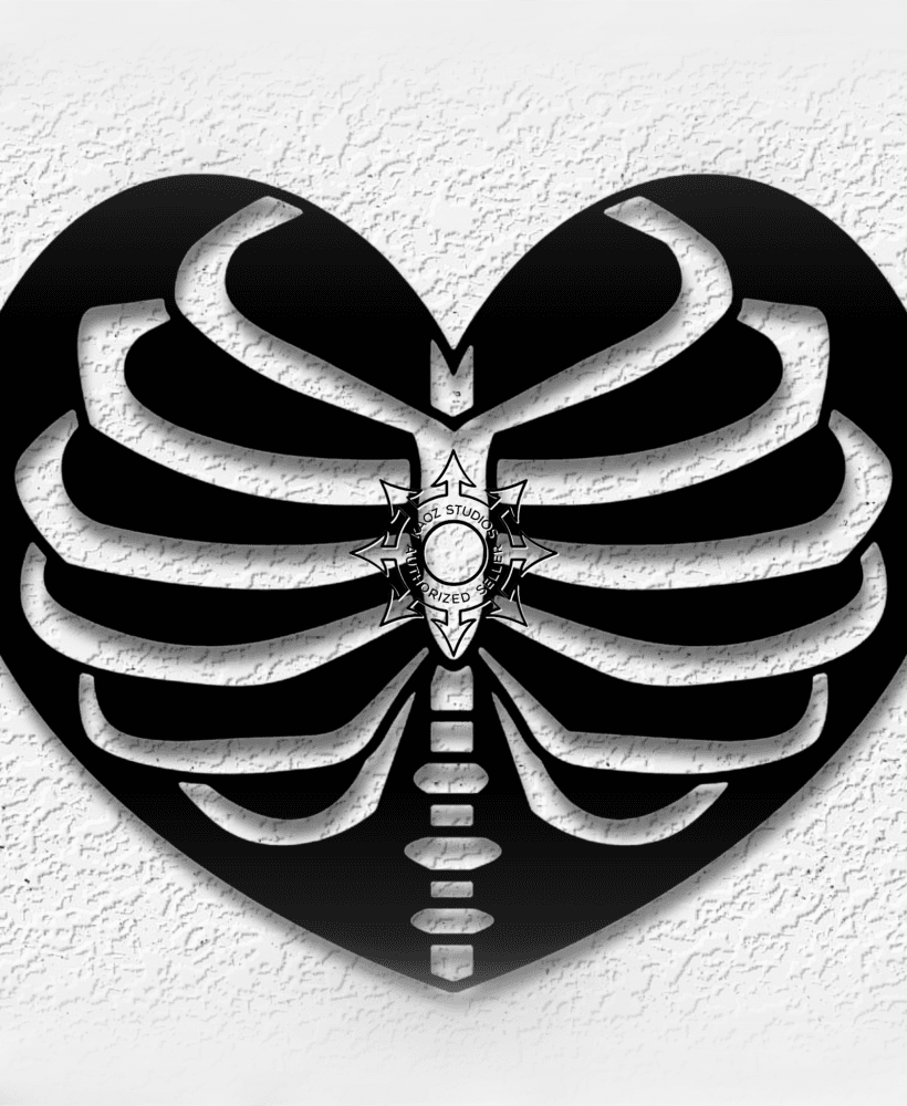 heart rib cage wall art Halloween decor 3d model