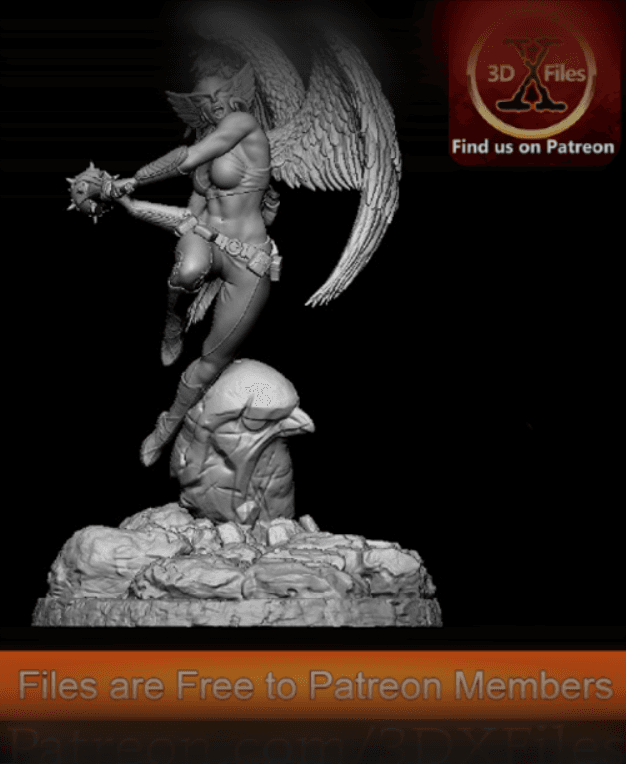 HawkGirl 3d Print File DC Statue - STL  3d model