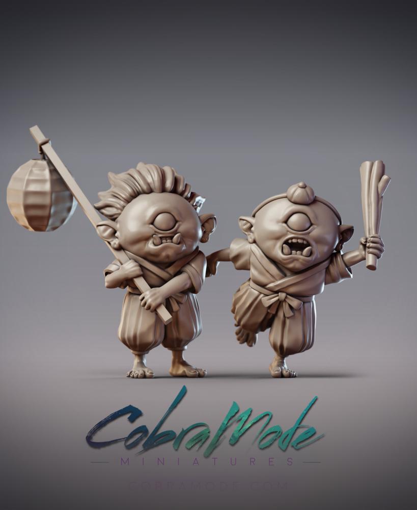 Goblin Kids - Futaba & Kozue, Oni Children 3d model