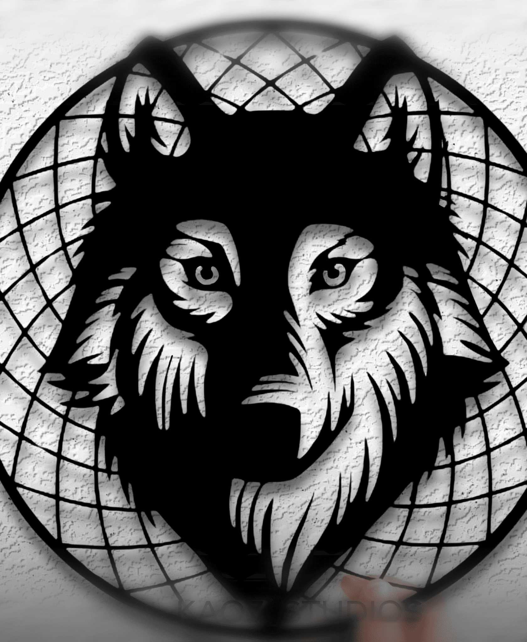 wolf dream catcher wall art spirit animal wall decor Native American Decoration 3d model