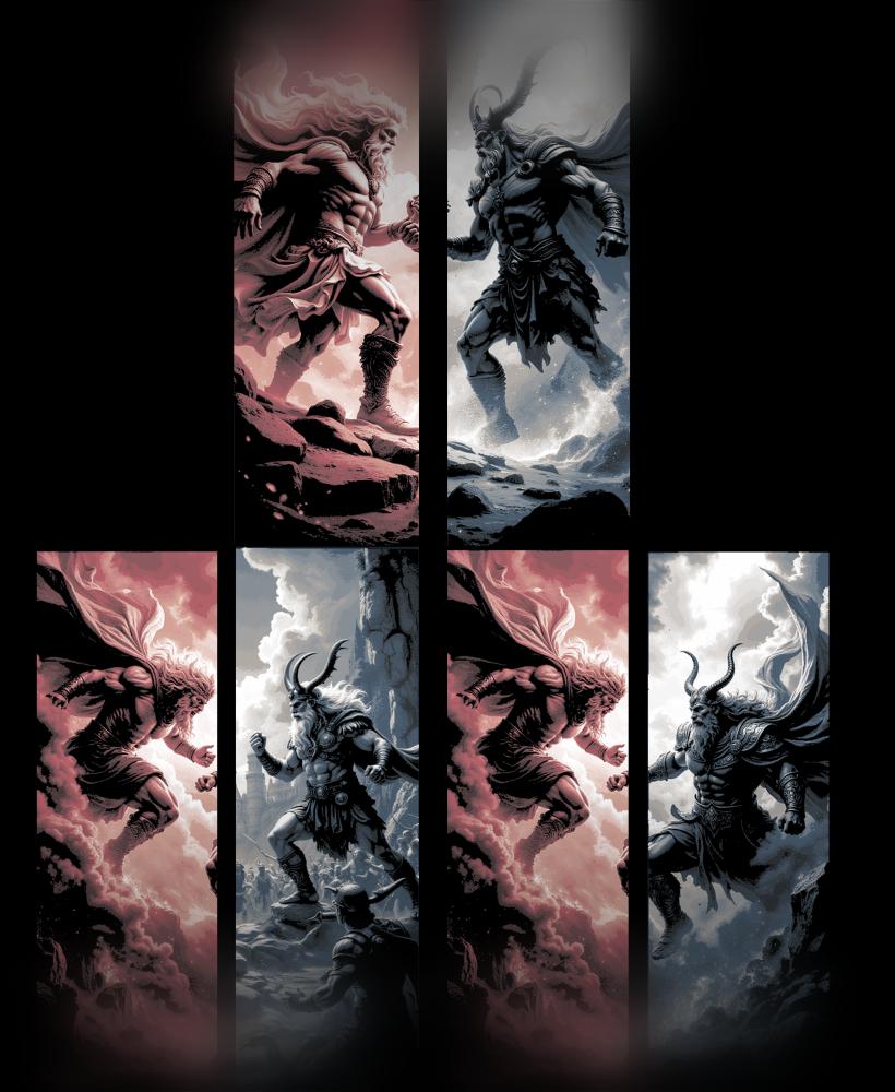 The gods at war - Odin versus Zeus - Set of 6 Bookmarks 3d model